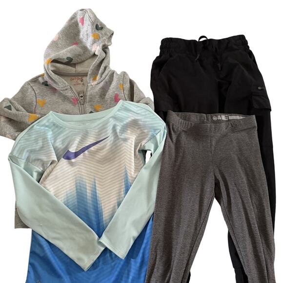 Nike Shirt Youth Small Blue White Dri-Fit Long Sleeve Cat Jack Hoodie Pants Lot - Picture 1 of 8